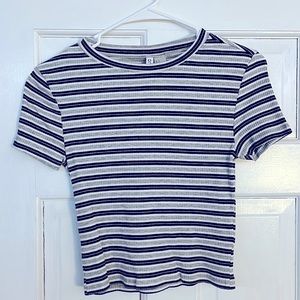 H&M Black, Grey and White striped shirt